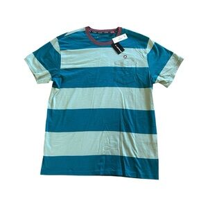 [Airwalk] NWT Teal and Blue Striped Ringer Tee